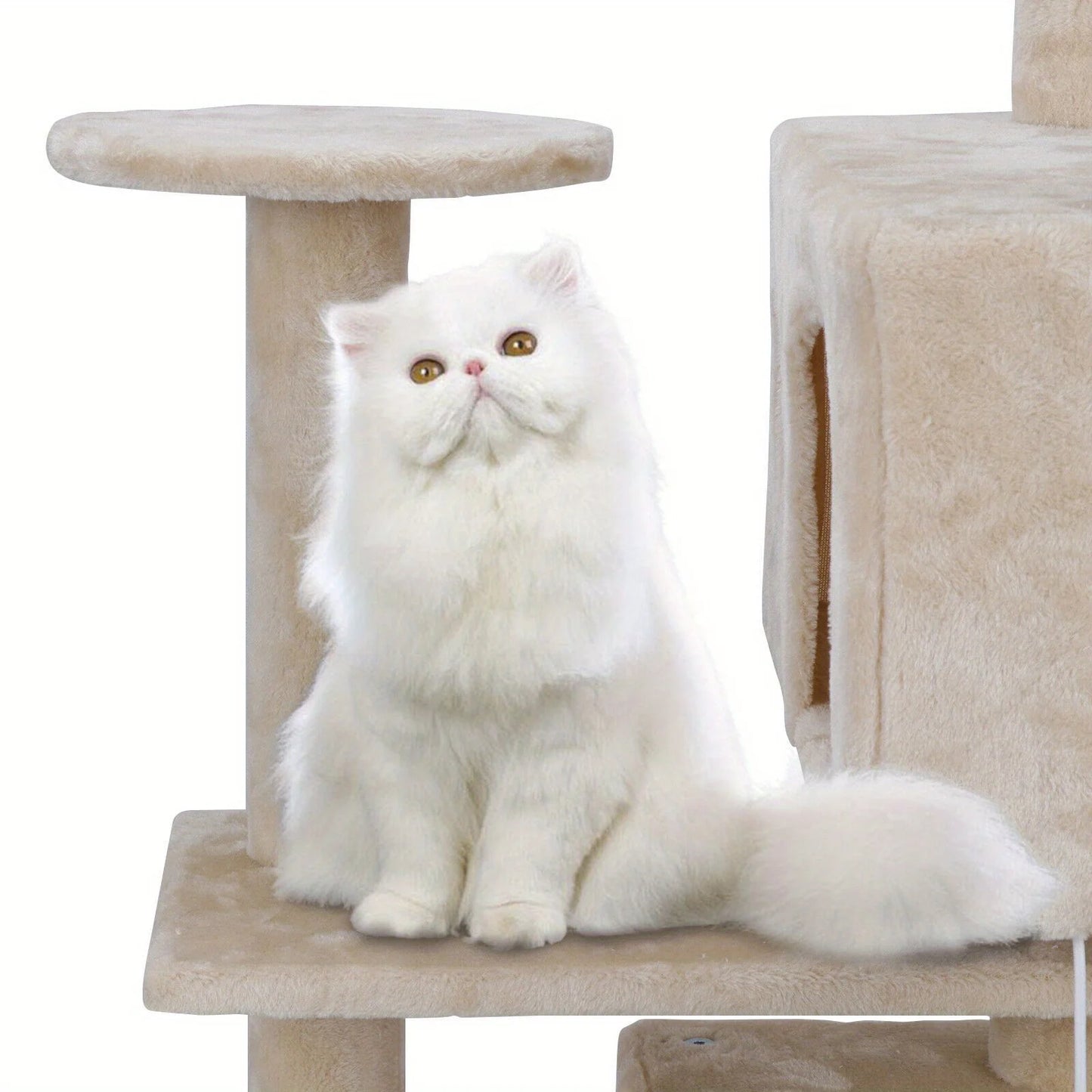 52" Multi-Level Cat Tree Tower with Sisal Scratching Posts & Cat Condo