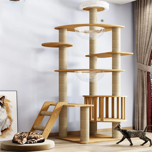 Luxury Multi-Level Cat Tree & Spacecraft Perch with Scratching Posts