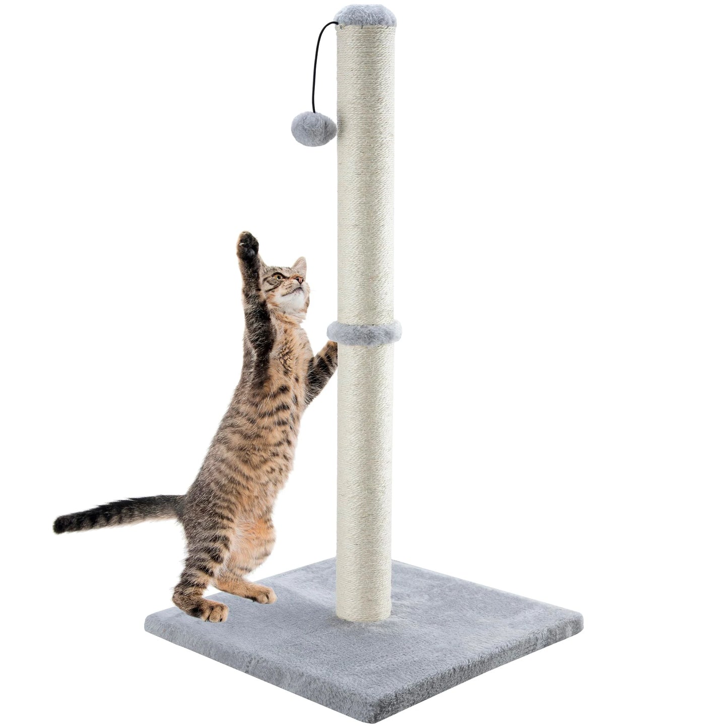 Tall Cat Scratching Post with Premium Sisal & Dangling Toy