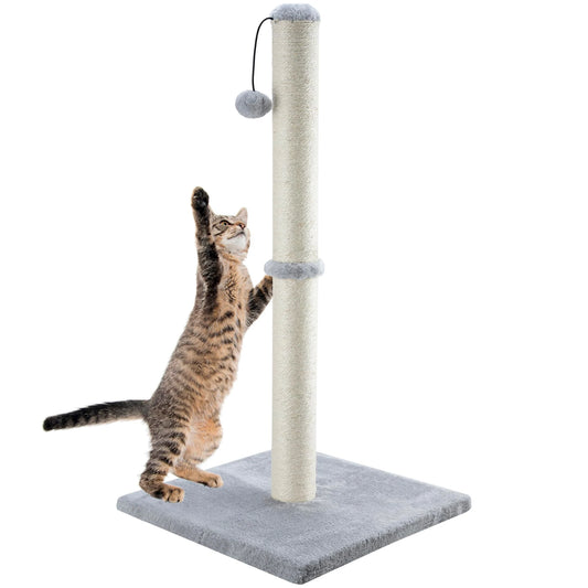 Tall Cat Scratching Post with Premium Sisal & Dangling Toy