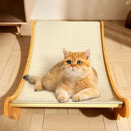 Multifunctional Wooden Cat Scratcher with Detachable Bed